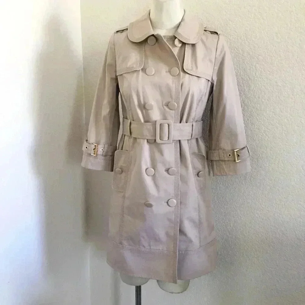 Juicy Couture Belted 3/4 Sleeve Trench Coat - Picture 2 of 7